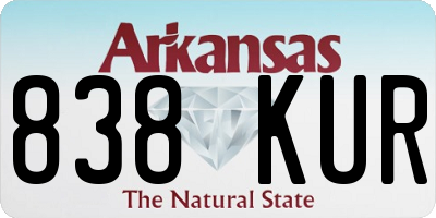 AR license plate 838KUR