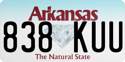 AR license plate 838KUU
