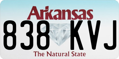 AR license plate 838KVJ