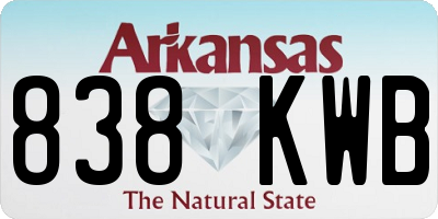 AR license plate 838KWB