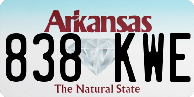 AR license plate 838KWE