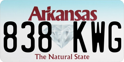 AR license plate 838KWG