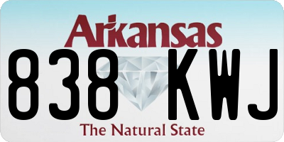 AR license plate 838KWJ