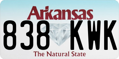 AR license plate 838KWK