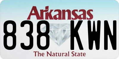 AR license plate 838KWN