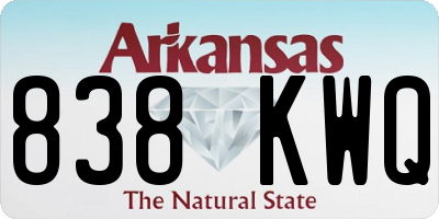 AR license plate 838KWQ