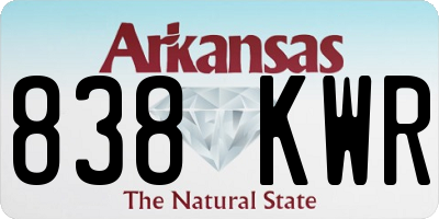 AR license plate 838KWR