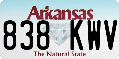 AR license plate 838KWV