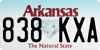AR license plate 838KXA