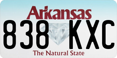 AR license plate 838KXC
