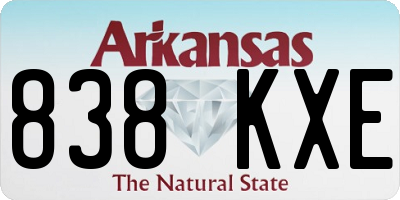 AR license plate 838KXE