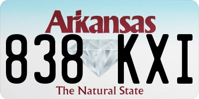 AR license plate 838KXI