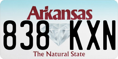 AR license plate 838KXN