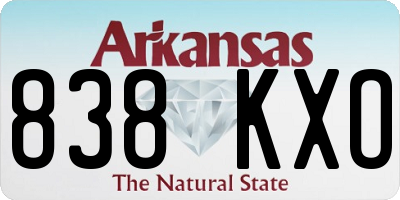 AR license plate 838KXO