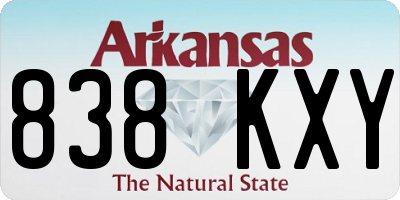 AR license plate 838KXY