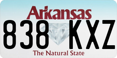 AR license plate 838KXZ