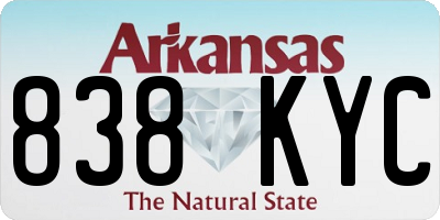 AR license plate 838KYC