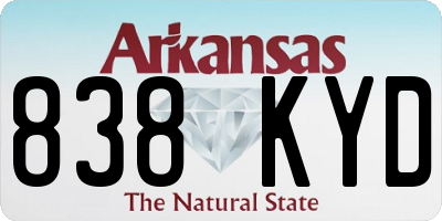 AR license plate 838KYD