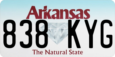 AR license plate 838KYG