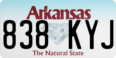 AR license plate 838KYJ