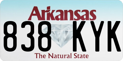 AR license plate 838KYK