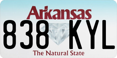 AR license plate 838KYL
