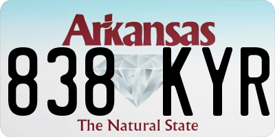 AR license plate 838KYR