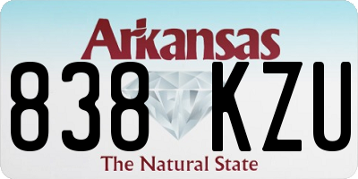 AR license plate 838KZU
