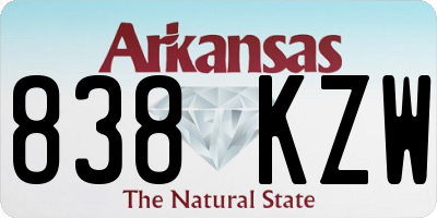 AR license plate 838KZW