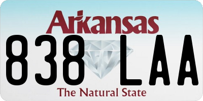 AR license plate 838LAA