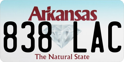 AR license plate 838LAC