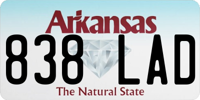 AR license plate 838LAD