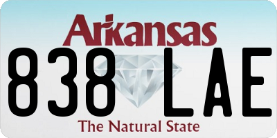 AR license plate 838LAE