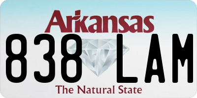 AR license plate 838LAM