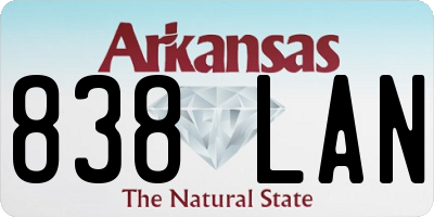 AR license plate 838LAN
