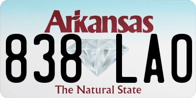 AR license plate 838LAO