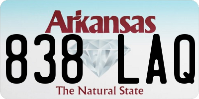 AR license plate 838LAQ