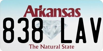 AR license plate 838LAV