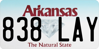 AR license plate 838LAY