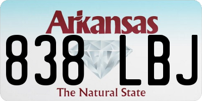 AR license plate 838LBJ