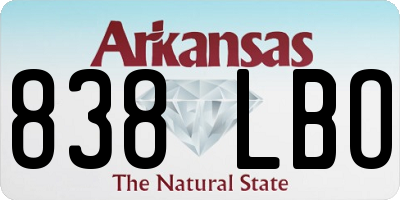 AR license plate 838LBO