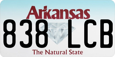 AR license plate 838LCB
