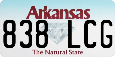 AR license plate 838LCG