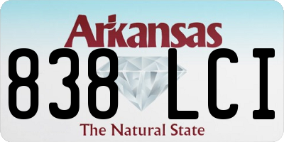 AR license plate 838LCI