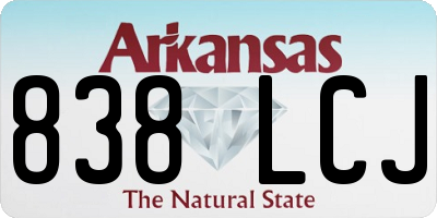AR license plate 838LCJ