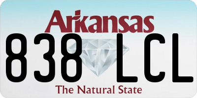AR license plate 838LCL