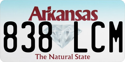 AR license plate 838LCM