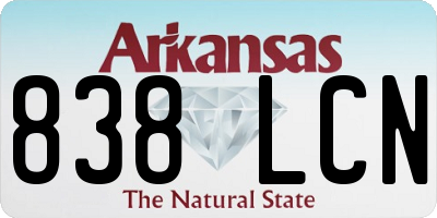 AR license plate 838LCN
