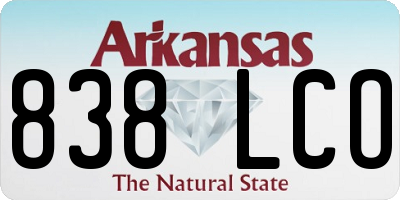AR license plate 838LCO
