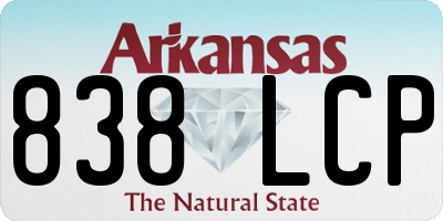 AR license plate 838LCP
